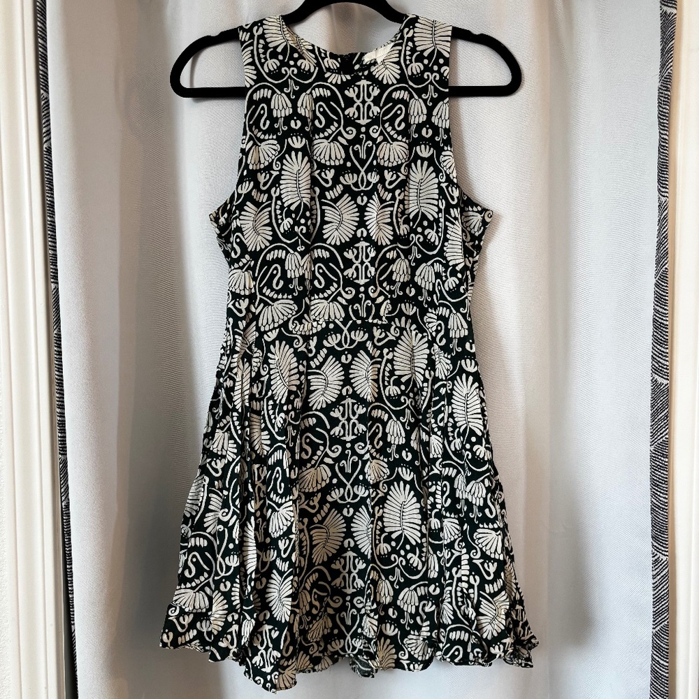 H&M Green Floral Dress with High Neck